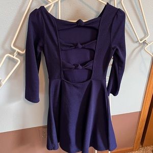 Francesca's Miami Navy Dress open back knot dress size Small